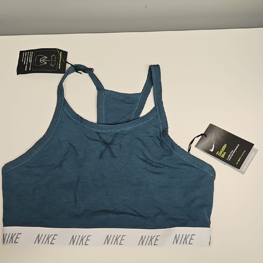 Nike Teal Sports Bra with White Band